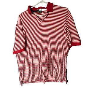Ralph Lauren Red Striped Polo Short Sleeved Large Vintage